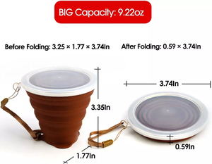 Bộ Cốc Uống Nước Có Thể Mở Rộng Cốc Du Lịch Gấp Gọn Bằng Silicon Cốc Cắm Trại Gấp Gọn Bằng Silicon Có Nắp Đậy - Product Image 5