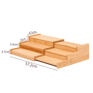Bamboo <b>Drawer</b> Organizer Telescopic Spice Rack Eco-Friendly Kitchen Storage No Drilling Required 8-11.9in Depth - Product Image 3