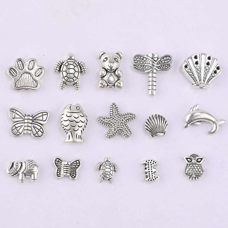 1000PCS Butterfly Elephant Beads Animal Trinket Spacers Charms for DIY Bracelets Necklaces Jewelry Making Accessories Supplies