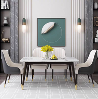 Ensembles de table et de chaises, style moderne en marbre, designs luxueux, meubles de salle à manger, restaurant, maison, avec pieds en métal et en fer
