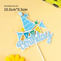 Niedliche Bunte Cartoon-Süßigkeiten Kuchendekoration Topper Happy Birthday Geschenkbox Ballon Partyhut Kinder HB Einlage Made in China