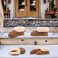 Bottes de neige chaudes en peau de mouton, modèle tendance, avec support pour échantillons