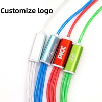 Cable de Carga Rápida 3 en 1 USB Tipo-C Micro USB 2.4A de Alta Calidad, Material de PVC, Conductor de Cobre Puro para Auriculares y Bancos de Energía