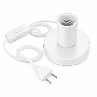 Lampe de table en fer forgé E27 standard UE avec cordon d'alimentation, interrupteur et prise, idéale pour l'éclairage décoratif de chevet, cordon de 1,8 mètre