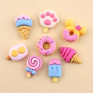 Comida Simulada para Manualidades, Accesorios para el Cabello Infantiles, Resina, Helados, Donas, Materiales para Manualidades con Pegamento de Crema - Product Image 3