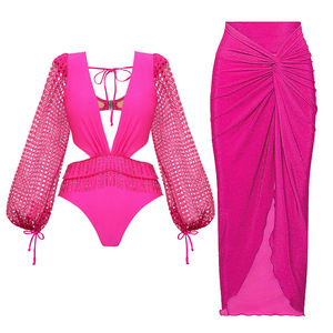 Deep V Design Beachwear High Waist Sexy Sleeveless Cover up <strong>Swimsuit</strong> 2024 Beach Bathing Swimwear Suit Bikini Sets <strong>Women</strong> <strong>Swimsuit</strong> - Product Image 2