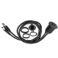 Kostenloses Muster LED-Anzeige Wasserdichtes Dual-USB-3.0-A-Stecker-auf-Buchse-Verlängerungskabel