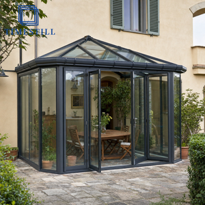 Véranda Moderne Autoportante Haut de Gamme pour Jardin d'Hiver, <span class=keywords><strong>Solarium</strong></span> Extérieur en Verre Double Trempé et Alliage d'Aluminium Écologique - Product Image 5