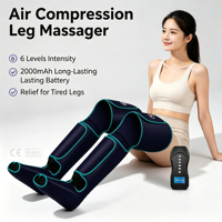 Botte de massage à ondes d'air pour jambes, mollets et cuisses, avec fonction de pédicure et massage des pieds, dotée de sacs d'air