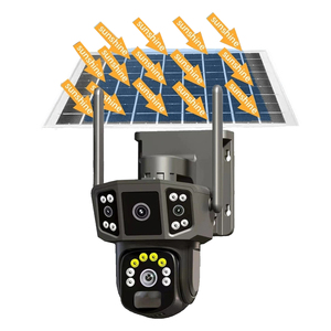 P3-8F 4MP ống kính kép IP CCTV Camera Wifi pin năng lượng mặt trời 4G Thẻ Sim 4G phiên bản ban đêm phát hiện chuyển động CMOS IP66 sử dụng trong nhà - Product Image 3