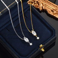 Collier exquis en argent S925 avec moissanite taille œil de cheval 1 carat pour femme, parfait pour le quotidien, les mariages et les fêtes