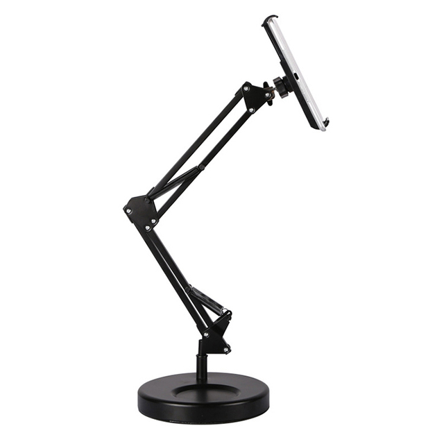 Angle Height Adjustable Foldable Boom Arm Overhead Phone Mount for Sofa Bed Use for iPad Tablet Floor Stand Holder