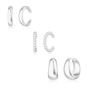 Boucles d'oreilles Gemnel Fashion and Luxury en argent sterling 925 Chunky Cuff - Product Image 5