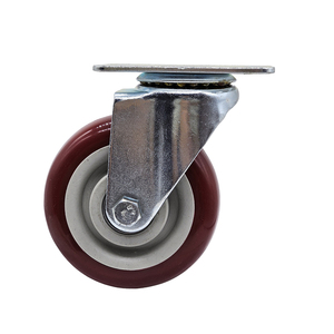 عجلات دوارة عالمية مقاس <span class=keywords><strong>4</strong></span> بوصات مصنوعة من مادة البولي بروبيلين، ثابتة وقابلة للدوران، مناسبة لعربات العمل والمنصات المتحركة - Product Image 4