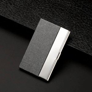 Unisex Business Name Card <b>Holder</b> Stainless Steel & PU Leather Credit Card Case Luxury Business Card Case - Product Image 1