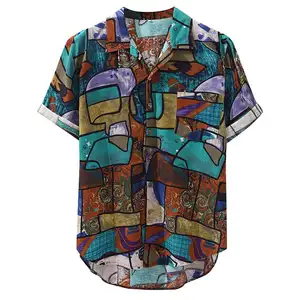 OEM Hochwertiges, kurzärmliges, bedrucktes, lässiges Hawaii hemd für Herren