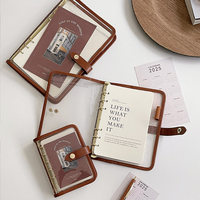 Cuaderno A6 Transparente de PVC con Estampado Lindo para Mujer, Diario de Hojas Sueltas, Planificador Suave, Estilo A5 Estético