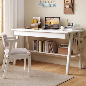 Scrivania in Legno Massello Stile Nordico per Soggiorno, Camera da Letto, Studio, Ufficio Moderno e Semplice, Scrivania per Computer in Stile Giapponese - Product Image 6