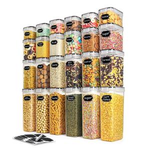 Food Storage Containers Set 24pcs BPA Free Plastic Sealed Dry Food Containers With Lids For Kitchen Pantry Organization And Stor