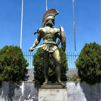 Statue de samouraï en bronze antique grandeur nature, style moderne traditionnel Feng Shui, avec impression en relief, pour utilisation en extérieur dans le jardin