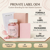 Gummies de Vitamines Capillaires en Gros Biotine Vitamine C E 60 Unités Saveur Fruitée Soutien Beauté Cheveux Sains OEM Marque Privée