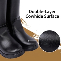 Bottes d'équitation hautes unisexes en cuir véritable 100% avec fermeture éclair, antidérapantes, imperméables, respirantes, toutes saisons