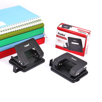 Perforadora de Metal Resistente para Compras al por Mayor, Capacidad para 16 Hojas, Herramienta de Perforación de Dos Orificios Negra para Papel con Espaciado de Orificios de 7 cm