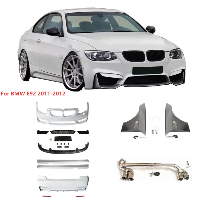 Bộ Thân Xe Hơi Cho BMW 3 Series E92 Lci 2011-2012 Thân Xe Nâng Cấp Phong Cách M3 M4 Phụ Tùng Ô Tô Cản Sau Phía Trước Với Chắn Bùn