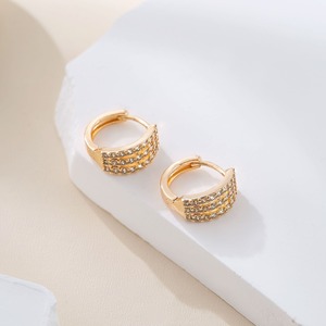 Nouveau haut de gamme luxe cercle cuivre Micro plein Zircon boucles d'oreilles Unique Vintage Design crochet d'oreille pour les femmes élégant à la mode - Product Image 3