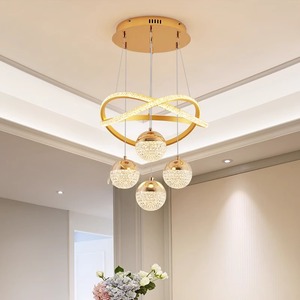 Candelabros largos <span class=keywords><strong>de</strong></span> oro grandes personalizados para Hotel, luces colgantes <span class=keywords><strong>de</strong></span> lujo para techo, iluminación Led para <span class=keywords><strong>escalera</strong></span>, candelabro <span class=keywords><strong>de</strong></span> cristal moderno - Product Image 3