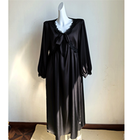 Pyjama pour femmes de grande taille, logo personnalisé de haute qualité, XL-4XL, 60-105 kg, filles rondes, taille plus, doux, sexy, ample, col en V, manches longues
