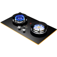 Appareil de cuisine en acier inoxydable tables de cuisson au gaz 2 brûleurs maison tenir bonne qualité haute puissance plaque de cuisson au gaz noir