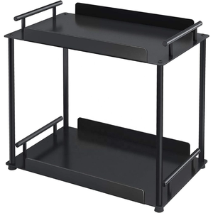 Amazon Hot Sale Metal Cosmetic Perfume Organizer Holder 2 Tier Bathroom Desktop Countertop Storage Rack For Kitchen