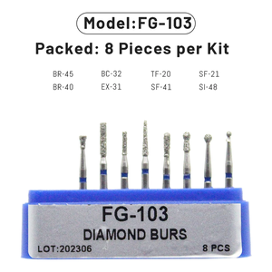 AG 1 Scatola di Frese Diamantate Dentali per Manipolo ad Alta Velocità Serie FG Diametro 1.6mm Certificato CE Classe I - Product Image 4