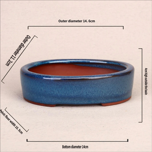 Mini Macetas de Cerámica Azul Palma <span class=keywords><strong>con</strong></span> Esmalte Morado, Pequeñas Macetas para Suculentas, Decoración para Plantas de Balcón y Hogar - Product Image 4