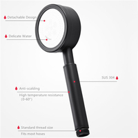 Pommeau de douche en acier inoxydable noir GEE-N filtre de douche à main durable à haute pression avec tuyau de douche acceptable
