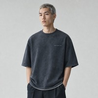 T-shirt Oversize Premium 235g Vierge en Coton 100% Filé Ring-Spun Style Luxe Impression Logo Personnalisé Minimaliste Coupe Moderne