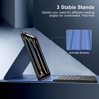 Clavier sans fil rétroéclairé 7 couleurs avec pavé tactile détachable MoKo, étui pour clavier intelligent pour iPad Pro 13 pouces, étui 2024