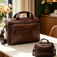 Porte-documents pour homme en cuir de crocodile Yihe, personnalisable avec initiales, porte-documents exécutif, livraison gratuite, cadeau de remise de diplôme