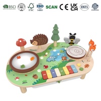 Station de jeu musicale en bois sur le thème de la forêt et de l'océan, avec effets lumineux et sonores, musique éducative pour enfants, jouet éducatif multifonctionnel