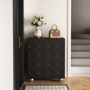 Zapatero de entrada europeo Retro negro moderno para el hogar Almacenamiento de pared simple de gama alta con estilo de <span class=keywords><strong>madera</strong></span> <span class=keywords><strong>MDF</strong></span> duradero para sala de estar - Product Image 5