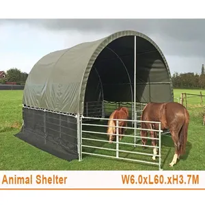 Fabric Shelter High Quality Prefab Steel Frame PVC Fabric Structure Livestock Animal Cattle Cow Horse Sheep Shelter Shed Tent For Sale