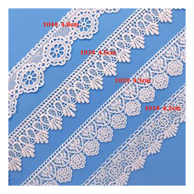 High quality Wonderful 3-6cm Water Soluble Lace Trim Cotton Ribbons Stock Under Garment