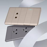 Offre Spéciale – Interrupteur et Prise Murale Fine Série 118 à 3 Gangs avec 2 Ports USB-A et 2 Ports Type-C, IP20, Durable, Installation Facile