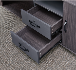 Bureau de direction en forme de L, design classique moderne et luxueux, panneaux en bois, YIFA FURNITURE, garantie 1 an - Product Image 3