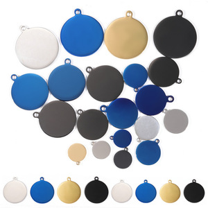 بيع بالجملة شعار مخصص الفولاذ المقاوم للصدأ vd 18 قيراط مطلية بالذهب قلادة مستديرة عملة قلادة مستديرة مسطحة دلاية جذابة تصنعها بنفسك - Product Image 1