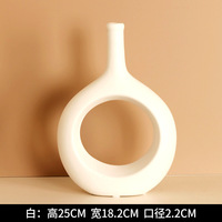 Vase en céramique noir et blanc moderne et simple, ornements, décoration d'intérieur de luxe léger pour le salon et le meuble TV, bureau