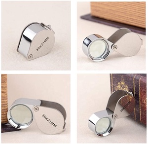 Loupe de Bijoutier 10X / 20X / 30X, Loupe à Diamant en Verre, Loupe Oculaire Ronde en Métal pour Bijoutiers, Loupe Grossissante 21mm - Product Image 4
