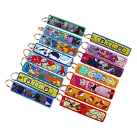 Gantungan Kunci Carabiner Kain Tenun Anime Monster Kartun Lucu Bermotif Cetak dengan Pola Babi BERUBAH WARNA