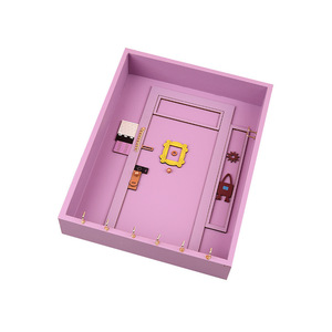 Armoire à clés murale en forme de mini-<span class=keywords><strong>porte</strong></span> en bois avec crochets intérieurs, boîte de rangement mignonne pour clés d'entrée, décoration murale pour la <span class=keywords><strong>maison</strong></span> - Product Image 5